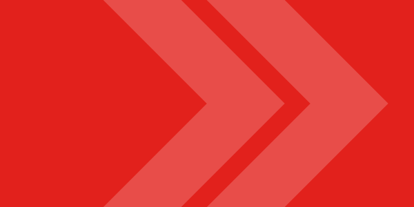 Red (100%) background with translucent white arrows pointing to the right.